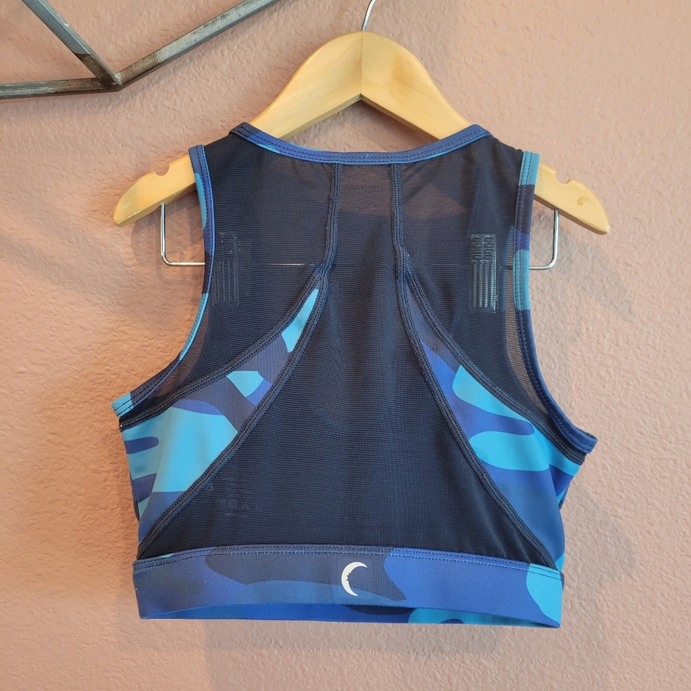 Zyia Active "Light and Tight" Blue Camo Sports Bra XS - Picture 5 of 10